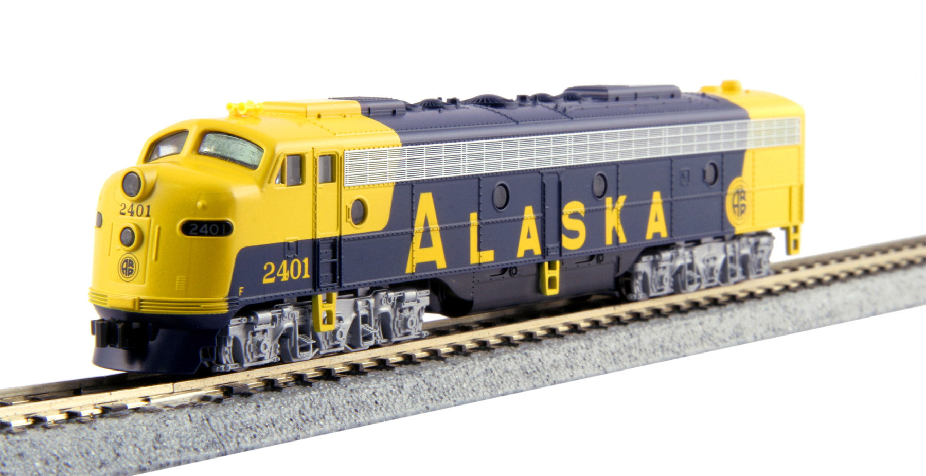 Kato 176-5320 N Scale Alaska Railroad EMD E8A Diesel Locomotive #2401 –  Trainz