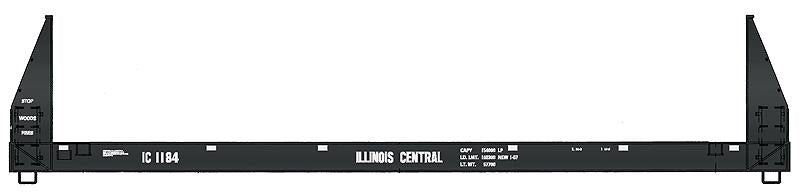 Walthers 920-104511 HO Illinois Central 50' Sieco Pulpwood Flatcar RTR #1184