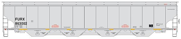 Walthers 920-105810 HO FURX 67' Trinity 6351 4-Bay Covered Hopper #863002