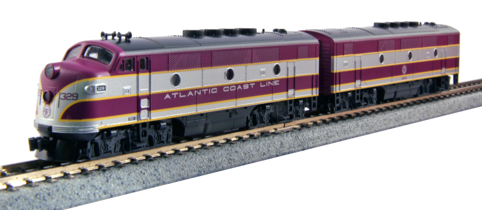 Kato 106-0201 N Scale Atlantic Coast Line F2 A/B Diesel Set #329, 335B