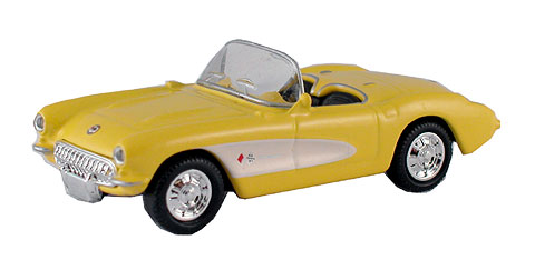 Model Power 19259 1:87 HO Yellow/White Corvette Convertilbe 1957