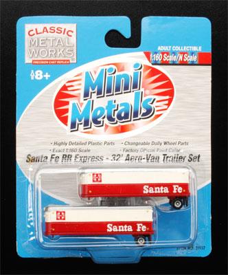 Classic Metal Works 51117 N Mini Metals SF Express 32' Aero-Van Trailer Set