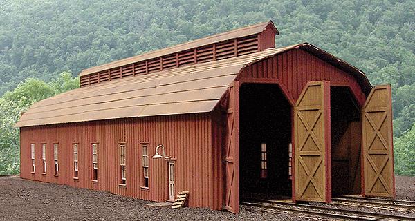 B.T.S. 27446 HO McCabe Lumber Rail Facility Series Kit Two-Stall Engine House