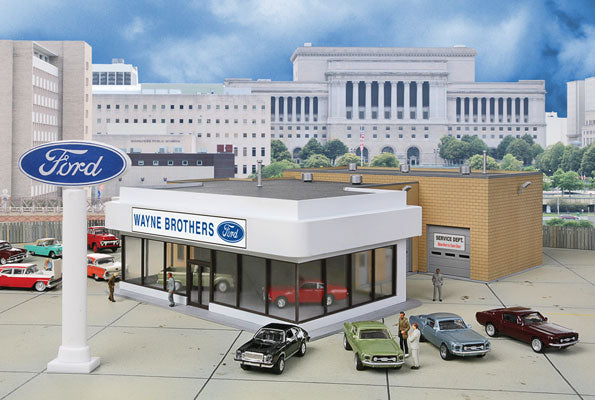 Walthers 933-3483 HO Wayne Bros. Ford Dealership Building Kit