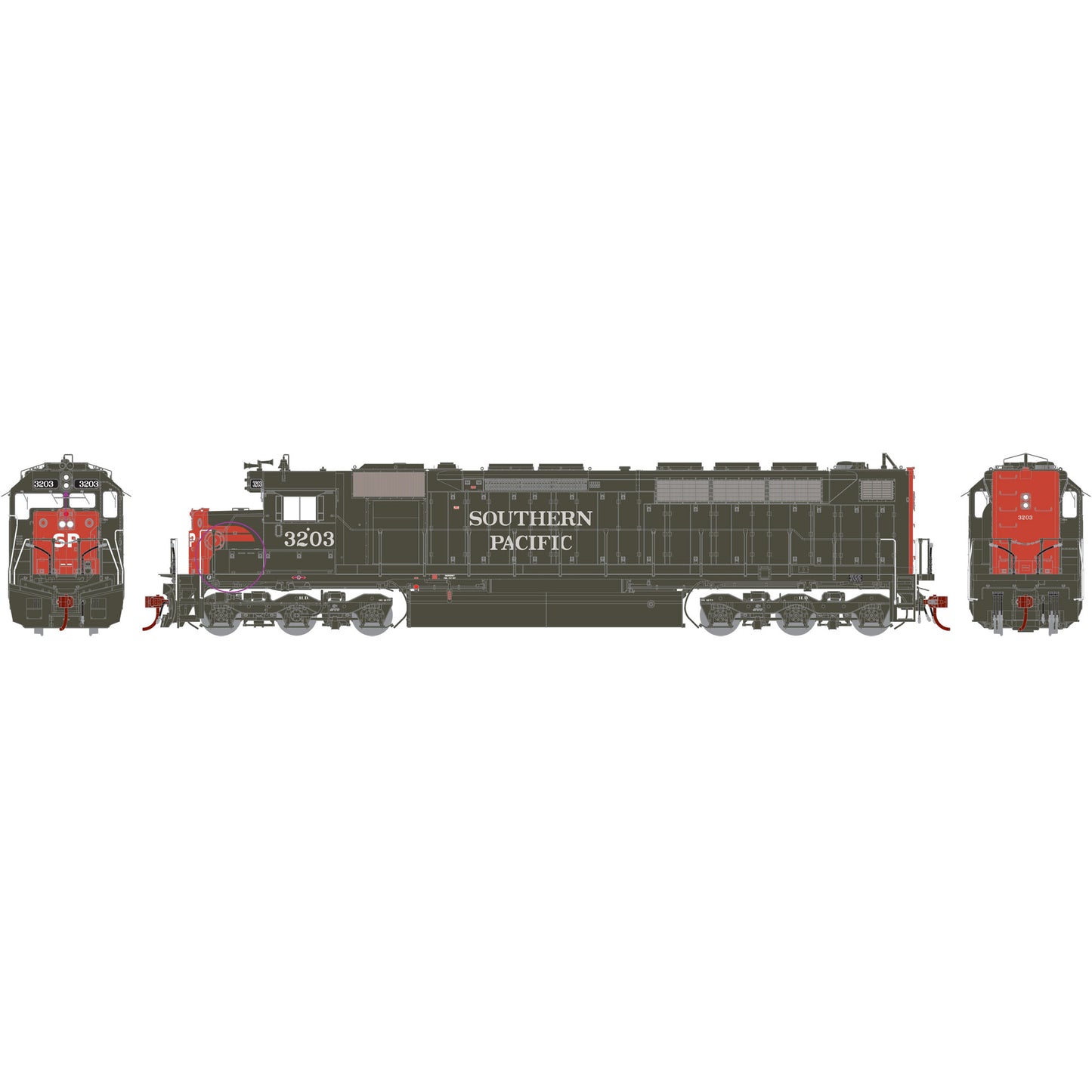 Athearn G63552 HO Southern Pacific SDP45, SP/Late #3203