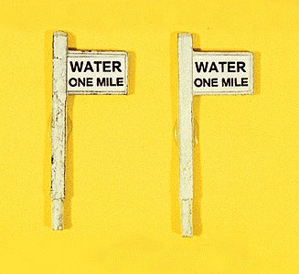 JL Innovative Design 836 HO Water One Mile Sign Set (Pack of 2)