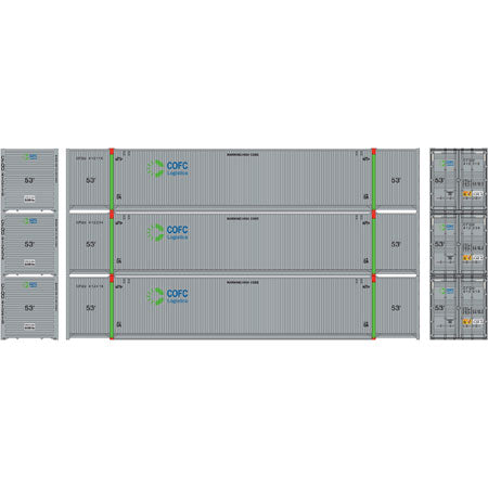 Athearn 27978 HO COFC Logistics RTR 53' CIMC Container #1 (Pack of 3)