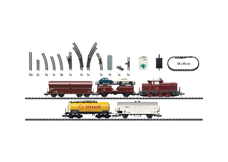 Trix 11485 N Transfer Freight Train Starter Set Minitrix