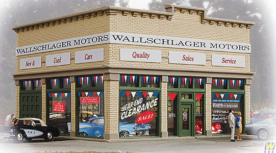 Walthers 931-805 HO Trainline Assembled Wallschlager Motors Building