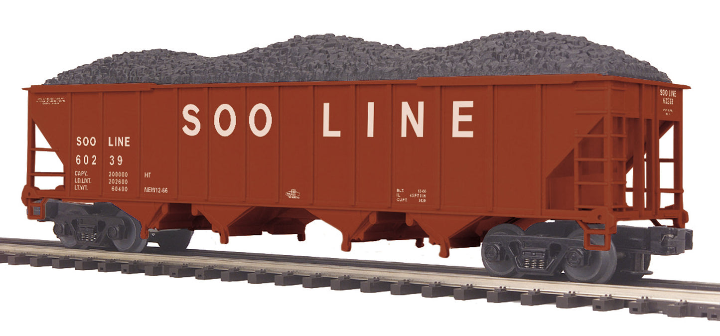 MTH 20-97824 O SOO Line 4-Bay Hopper Car with Coal Load #60239