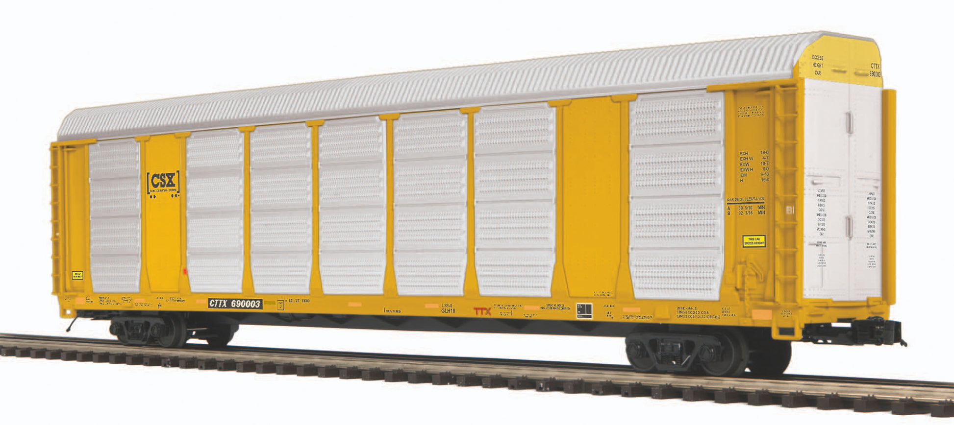 MTH 20-95151 O CSX Enclosed Corrugated Auto Carrier - 3-Rail - Premier®