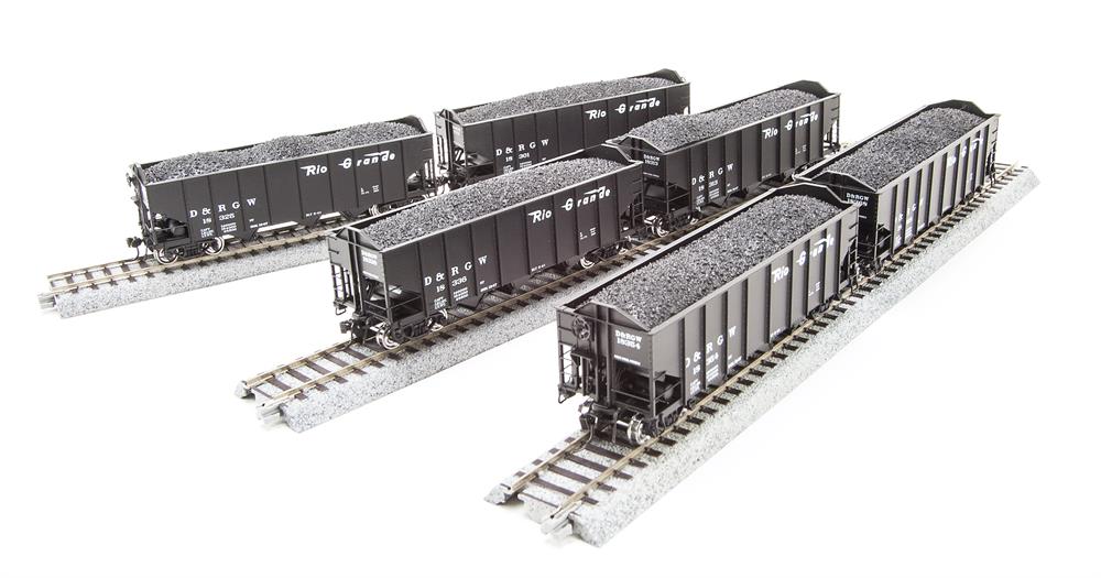 Broadway Limited 4455 HO Denver & RGW 3-bay 6-pack Hopper Car