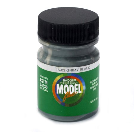 Badger 16-03 Grimy Black Modelflex Railroad  Acrylic Hobby Paint - 1 oz. Bottle