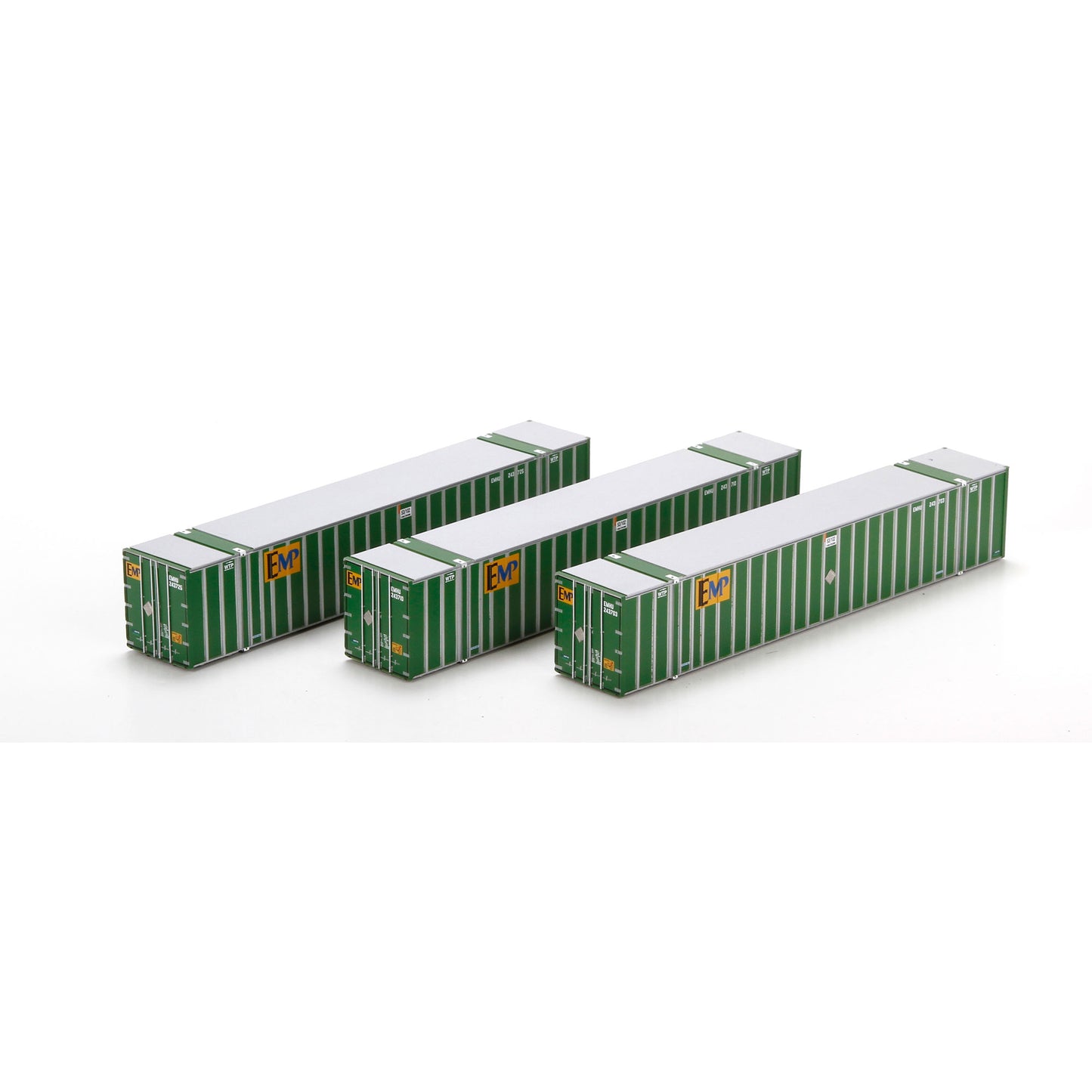 Athearn 72536 HO EMP 53' Stoughton Container (Set of 3) - Ready To Roll