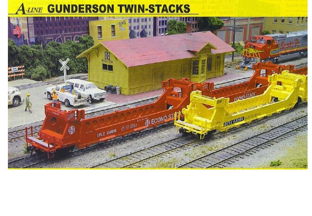 A-Line 27103 HO Undecorated Gunderson Twin-Stack 5-Unit Container Car