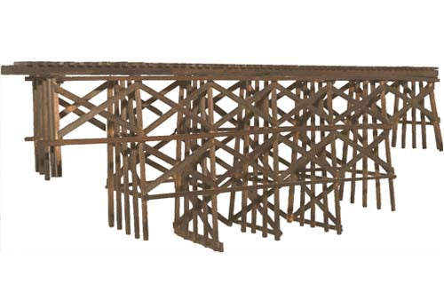 JV Models 1014 N Scale Straight Timber Trestle Bridge