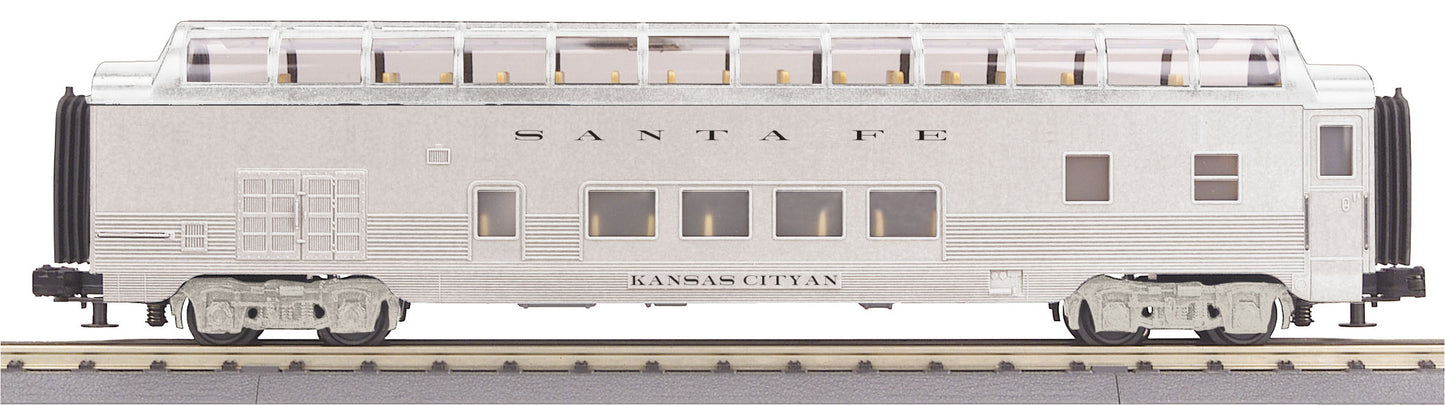 MTH 30-67901 O Gauge Santa Fe "Kansas Cityan" 60' Streamlined Vista Dome Car