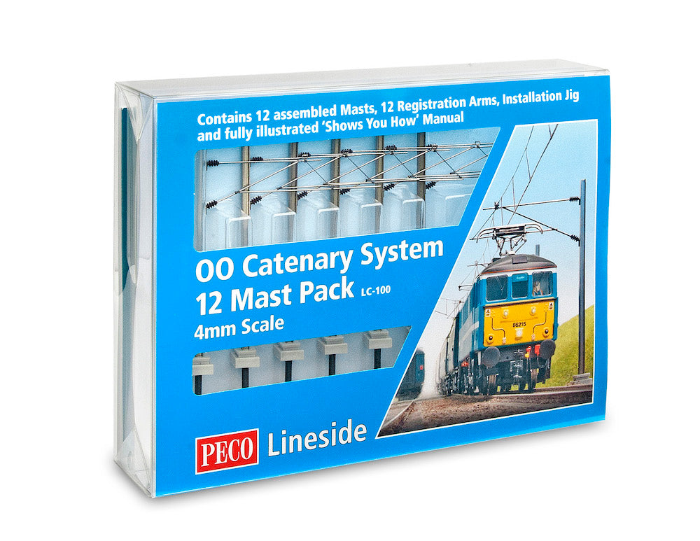 Peco LC-100 OO 4 mm Catenary System Masts (Pack of 12)