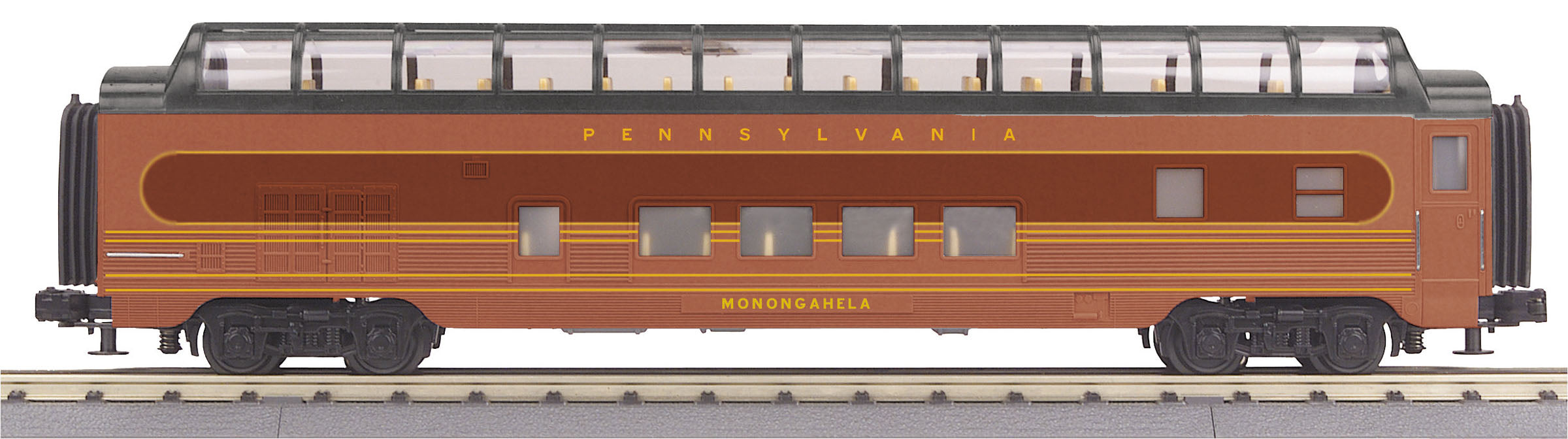 Rail King Pennsylvania 60’ streamlined full-length vista dome car newest