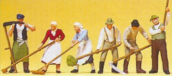 Preiser 10045 HO Hay Harvest Workers Figures (Set of 6)