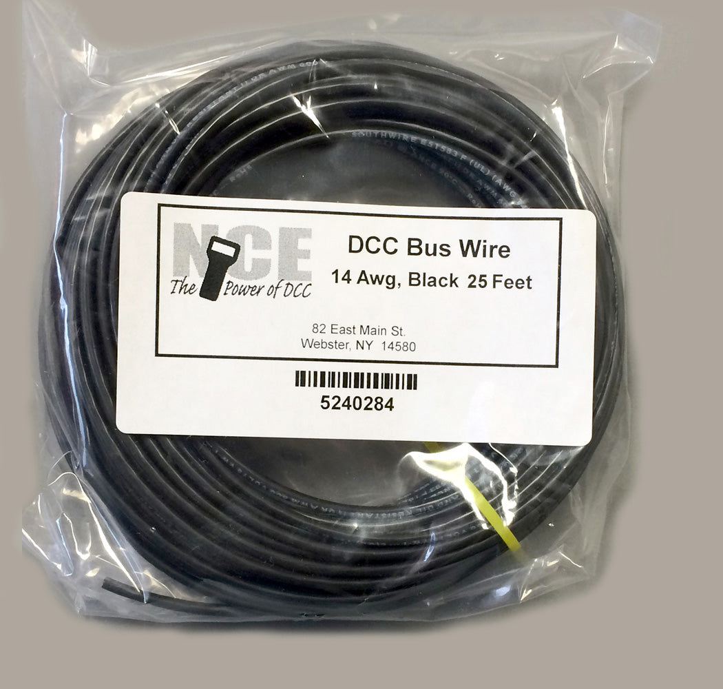 NCE 0284 HO DCC Main Bus Wire Black 25 Feet