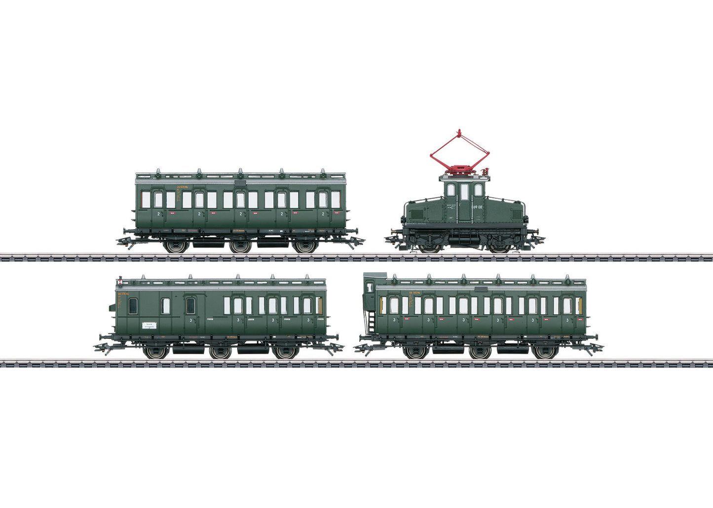 Marklin 26195 HO Passenger Train with an E 69 and Compartment Cars, ERA III