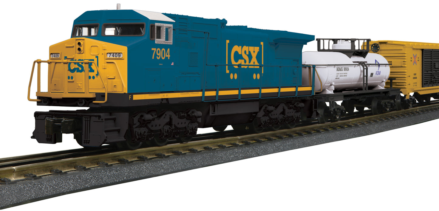 MTH 30-4248-1 CSX RailKing Dash-8 O Gauge Diesel Freight Train Set w/PS 3.0