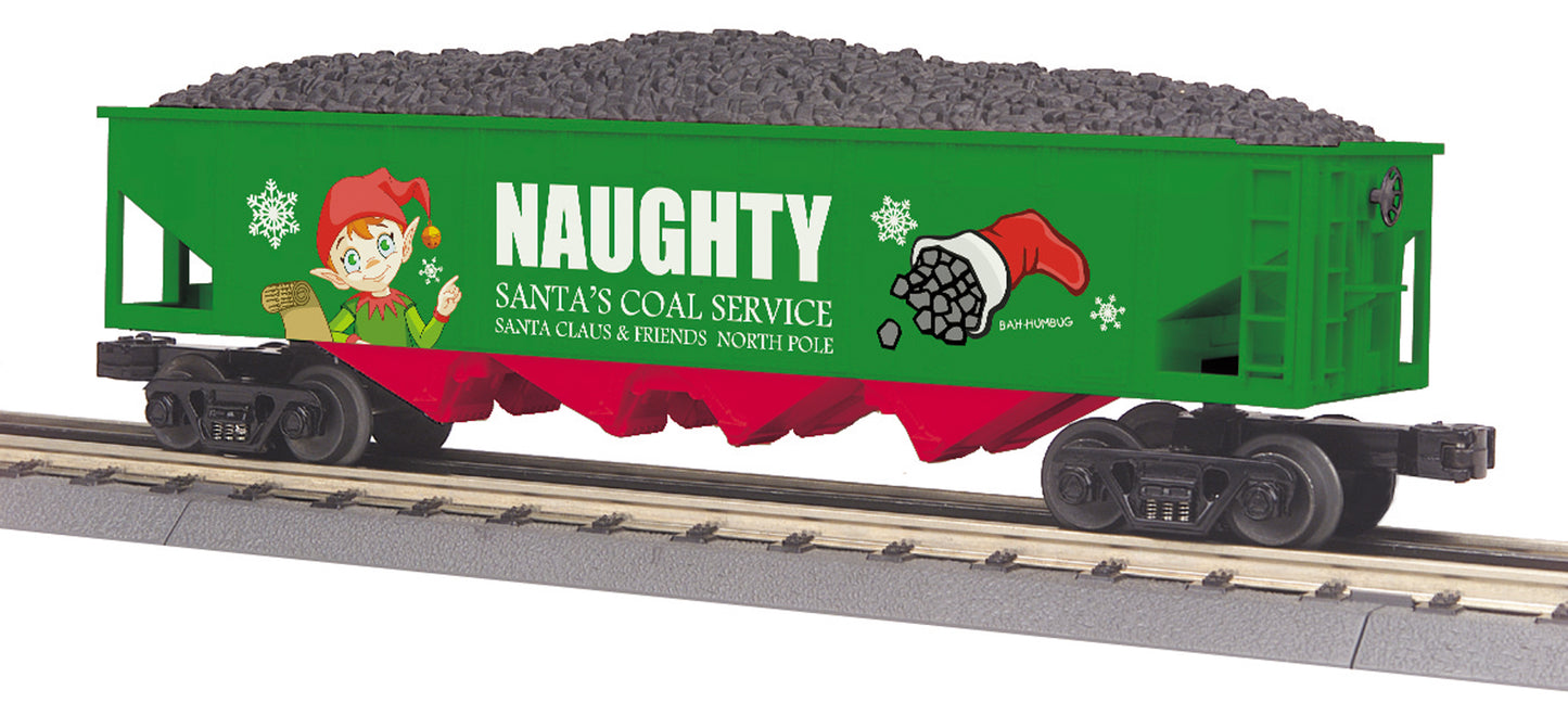 MTH 30-75610 O Christmas - Naughty 4-Bay Hopper Car