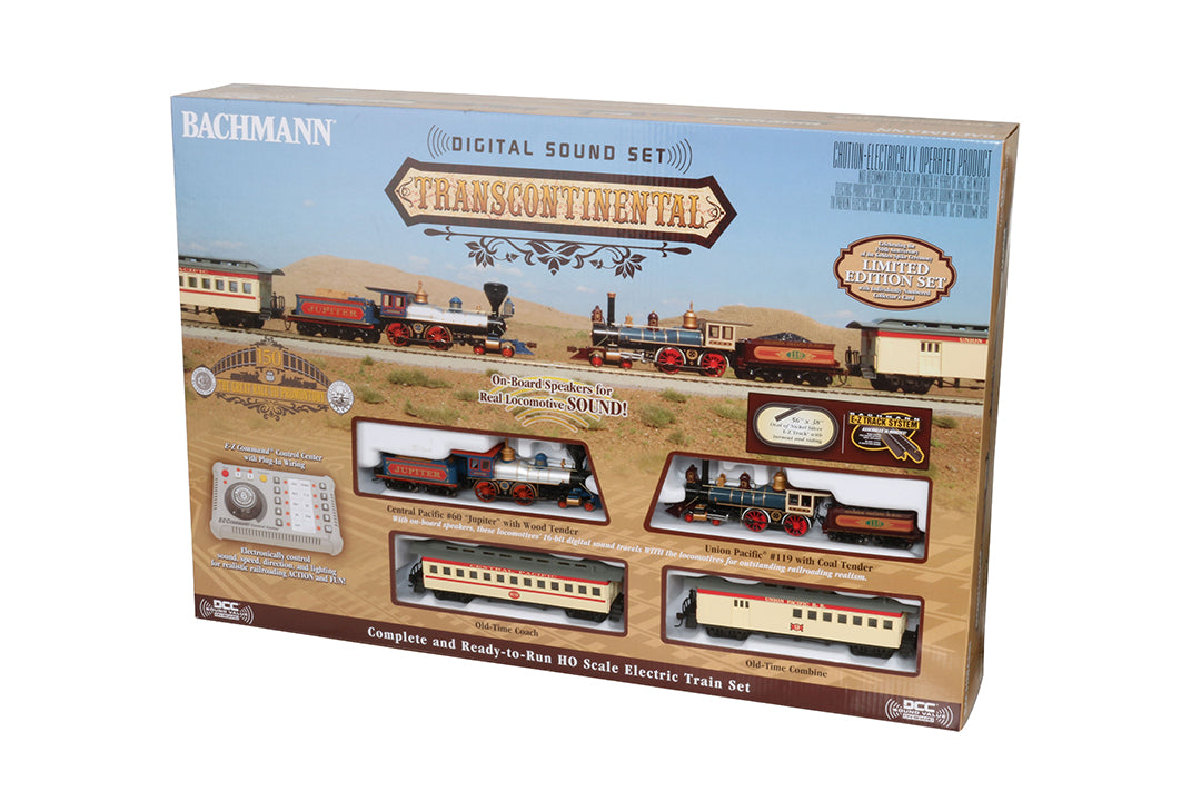 Bachmann 00827 Transcontinental HO Gauge Steam Train Set with Digital Sound