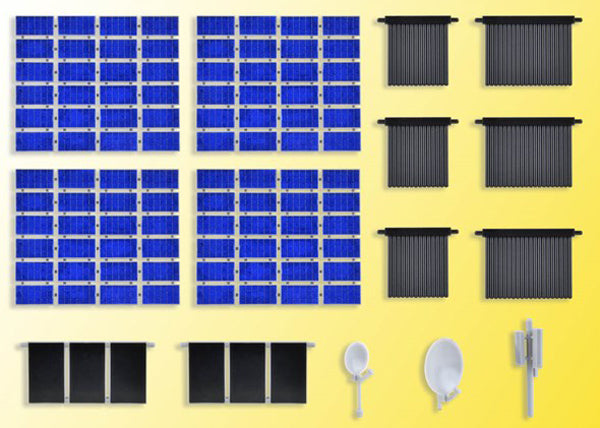 Kibri 38602 1:87 Roof-Top Solar Panel & Satalite Dish Detail Set Plastic Kit