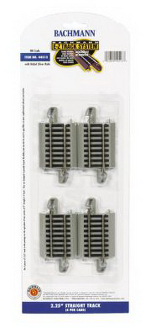 Bachmann 44513 HO Nickel Silver 2.25" Straight E-Z Track Sections (Pack of 4)