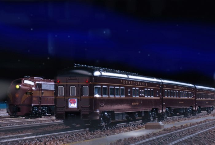 Kato 106-7112-1 N Pennsylvania Railroad 4-Car Add-on Set with Interior Lighting