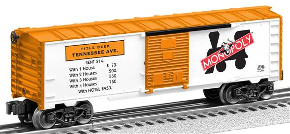 Lionel 6-39344 O Gauge Monopoly O-27 Illinois/Atlantic/Tennesse 3-Boxcar Set