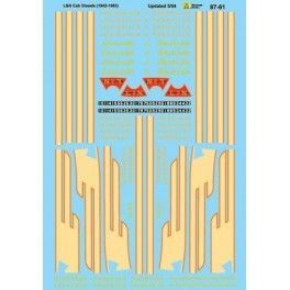 Microscale 87-61 HO Louisville & Nashville Cab Diesels Waterslide Decal  Sheet