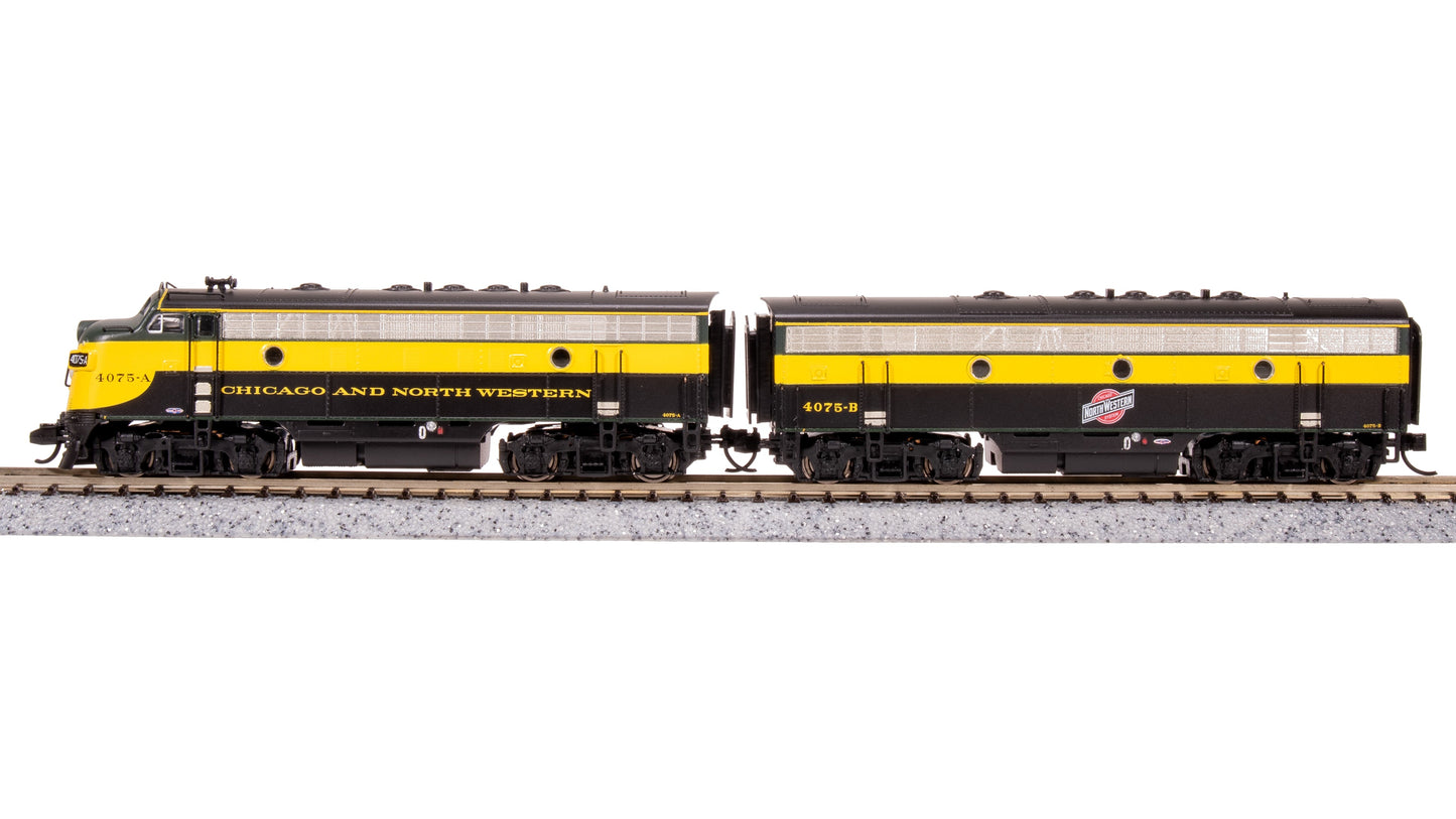 Broadway Limited 7752 N CNW EMD F7 A/B Diesel Locomotive Sound/DCC #4075A/4075B