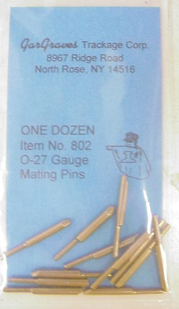 Gargraves 802 O27 Gauge to Gargraves Mating Track Pins (Pack of 12)