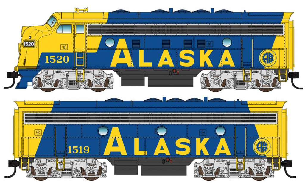 Walthers 910-19926 HO Alaska Railroad EMD F7 A-B Diesel Locomotive #1524, #1525