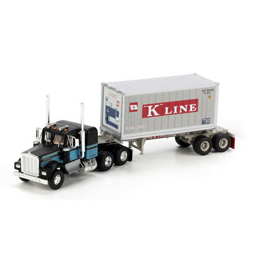 Athearn 92642 HO RTR Kenworth w/20' Container, K-Line #1