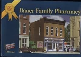 Walthers 933-3618 HO Gold Ribbon Series Bauer Family Pharmacy Building Kit