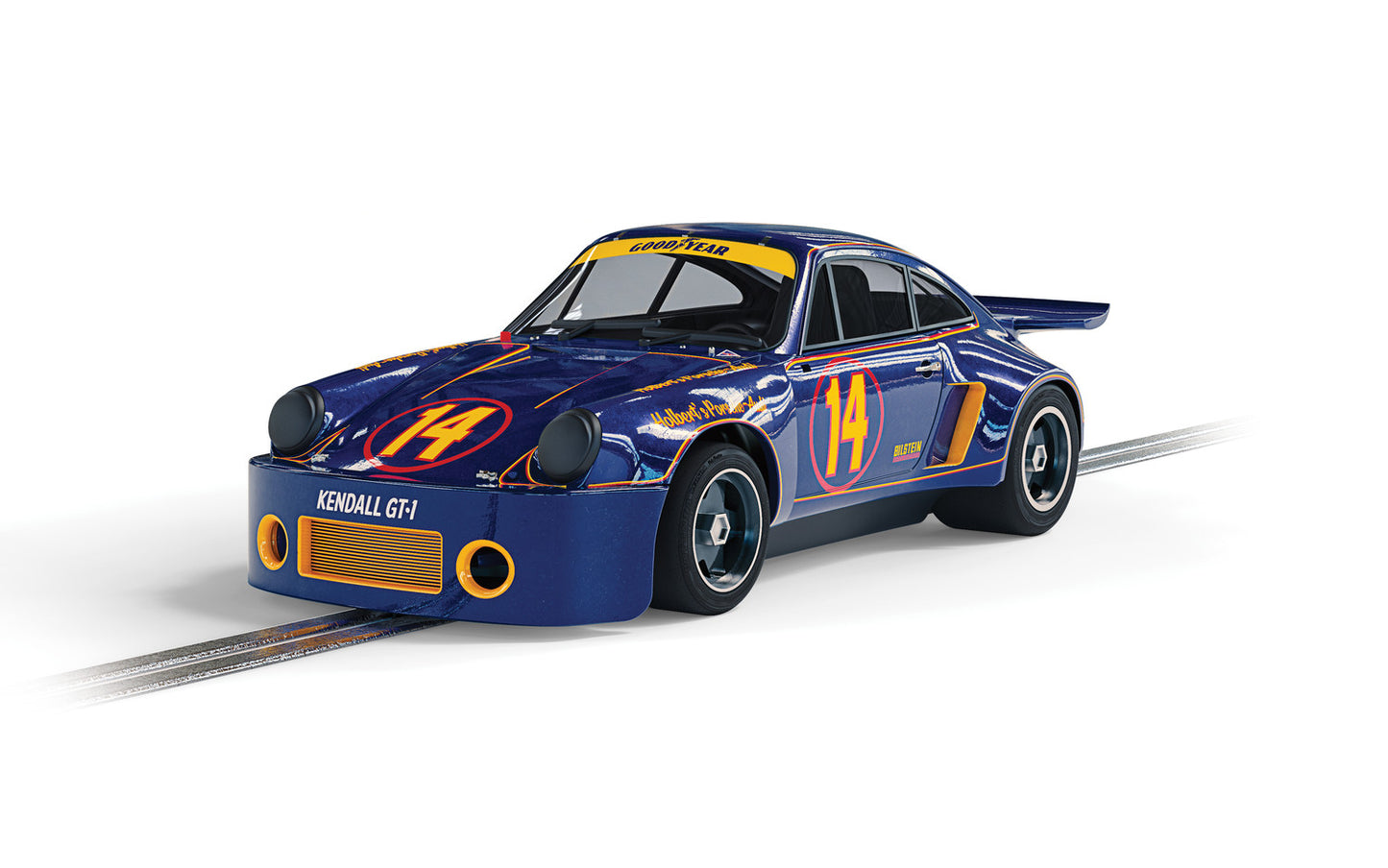 Scalextric Porsche 911 3.0 RSR Good Year Al Holbert 1:32 Slot Race Car  C4241,Blue & Yellow