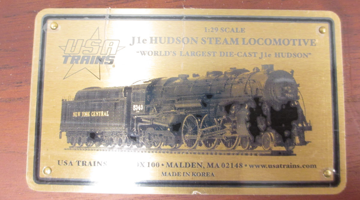 USA Trains 20002 G New York Central J1e Hudson with Sound & Wooden Case #5343