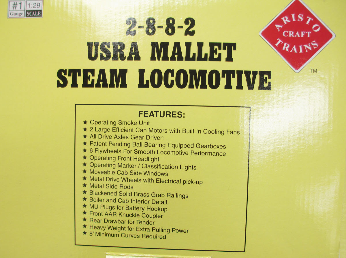 Aristo-Craft 21606 Southern 2-8-8-2 Mallet Steam Loco w/Tender