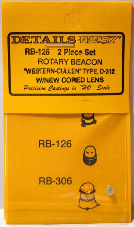 Details West 126 HO Western Cullen Rotary Beacon W/ New Cored Lens