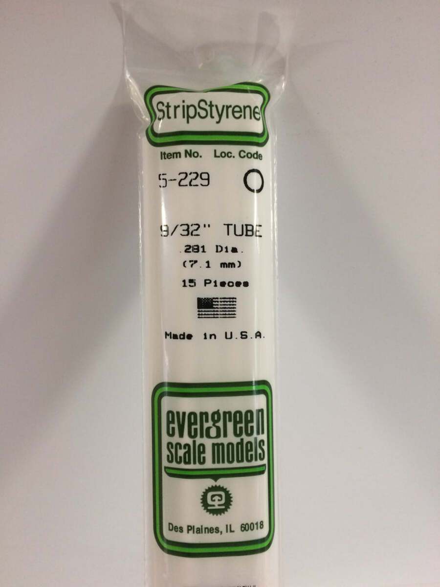 Evergreen Scale Models 229 .281" x 14" Polystyrene Round Tubing (Pack of 3)