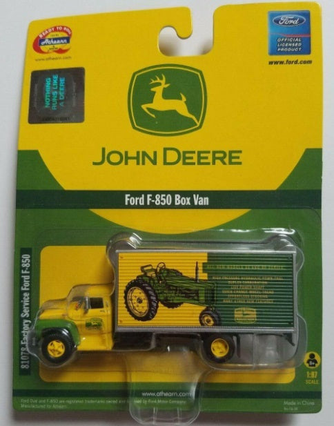 Athearn 81078 HO Yellow & Green John Deere Factory Service Ford F-850 Box Van