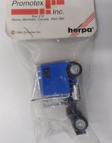 Promotex 15242 HO Herpa Blue Single Axle Freightliner Semi Cabover Truck