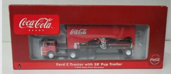 Athearn 8245 HO Drink Coca-Cola Ford C Tractor W/28'' Pup Trailer Coke Bottle