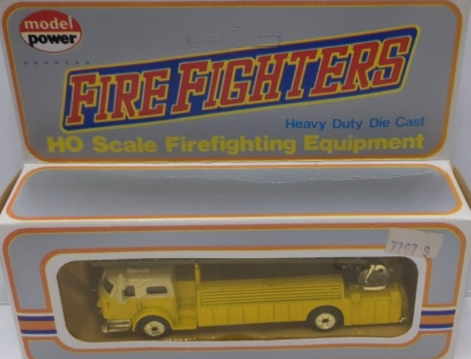 Model Power 7767-9 HO Fire Fighters Yellow & Cream Firefighting Equipment Truck.