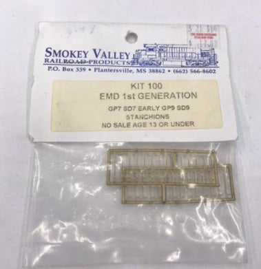 Smokey Valley RR Products 100 Stanchions EMD 1st Gen GP7 SD7 Early GP9 SD9