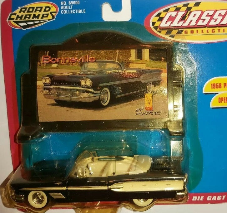 Road Champs 61408 1:43 Black 1958 Pontiac Bonneville Opening Doors & T ...